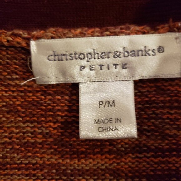 Christopher & Banks Womens Medium Petite Short Sleeve Belted Cardigan multicolor - Picture 3 of 7